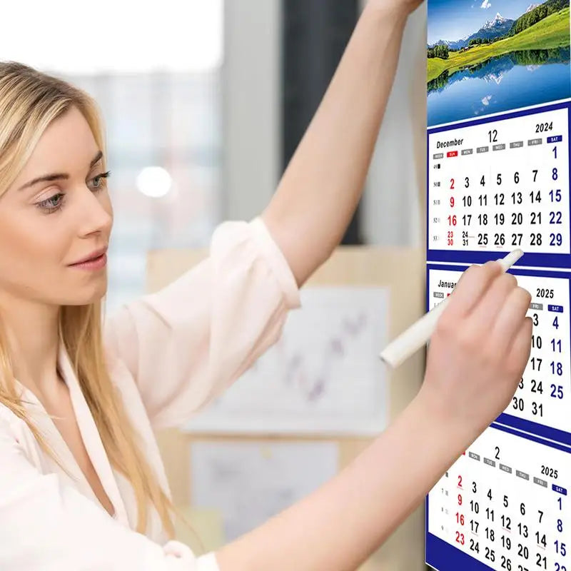2025 Calendar 3 Month Display Vertical Dec 2024 Jan 2026 Daily