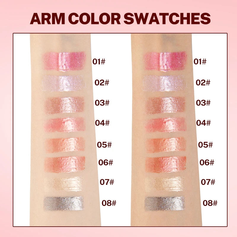 8-pack Lip Gloss Sparkling Waterproof Non Fading Long-lasting Stick