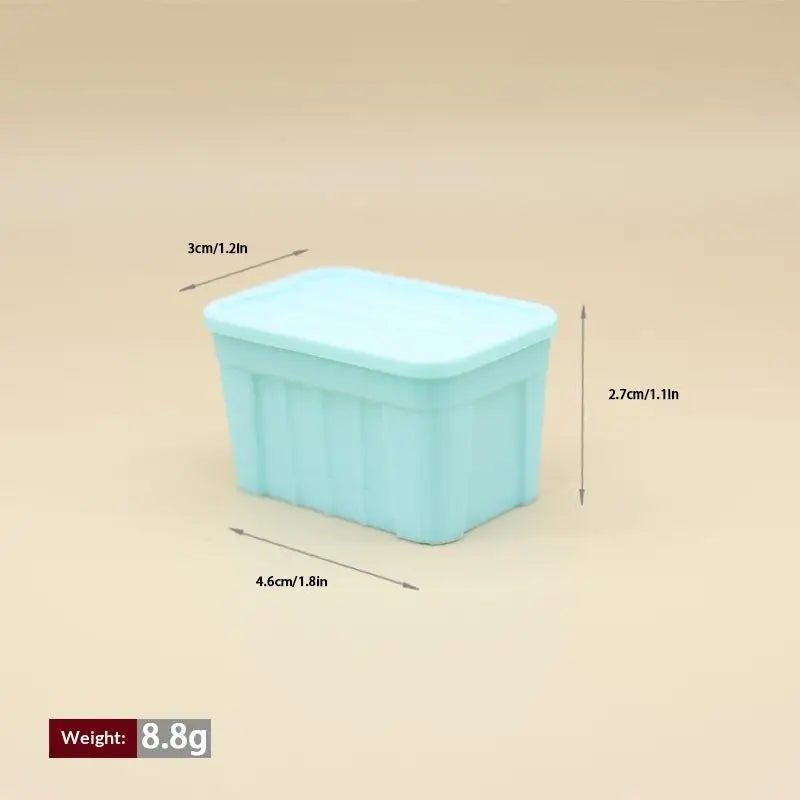 ▶1Pcs 1:12 Dollhouse Mini Color Storage Box With Lid Model Home Decoration Dolls House Micro Scene Ornaments Decor Props Zpaxo A6