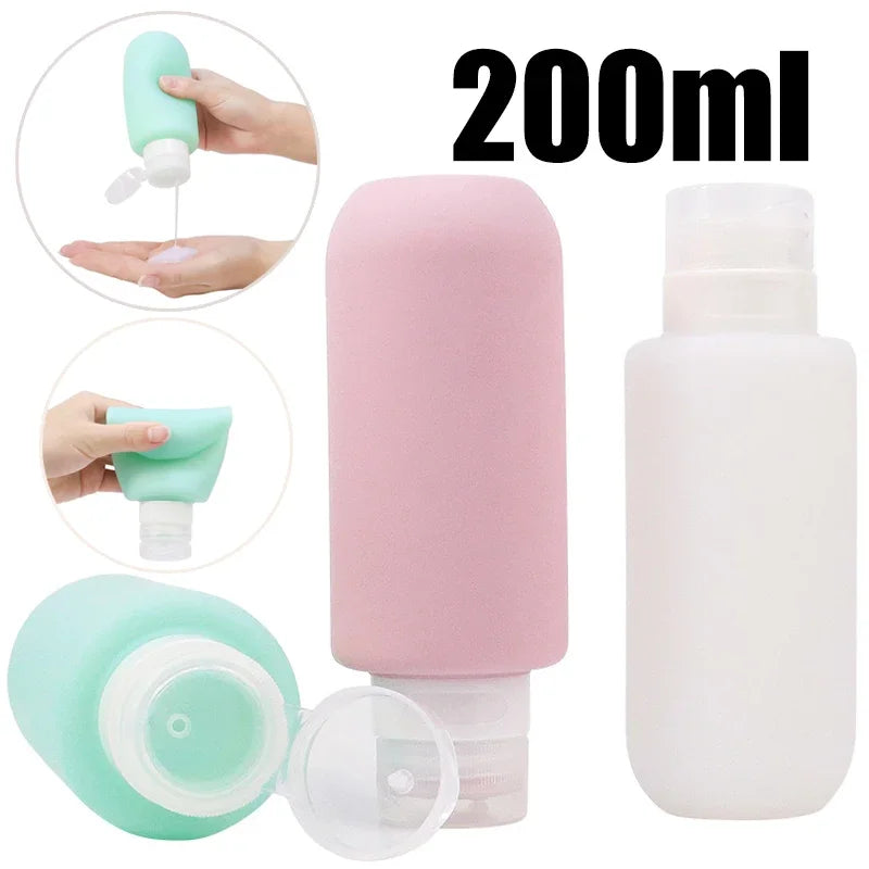 200ml Silicone Bottle Refillable Bottle Lotion Shower Gel Shampoo Container Empty Bottle Portable Travel Accessories Wholesale Zpaxo