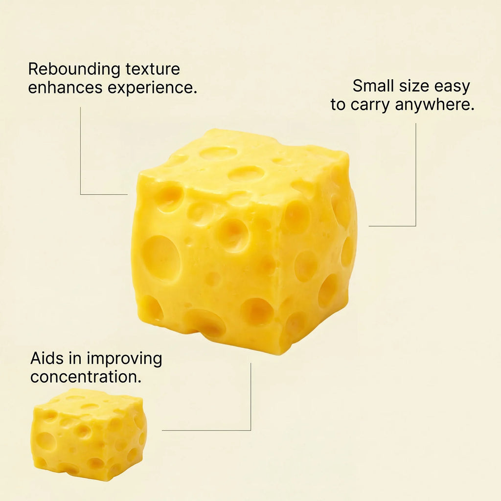 Squishy Cheese Stress Ball Sensory Squeeze Toy Kids & Adults Sensory Squeeze Toy Zpaxo