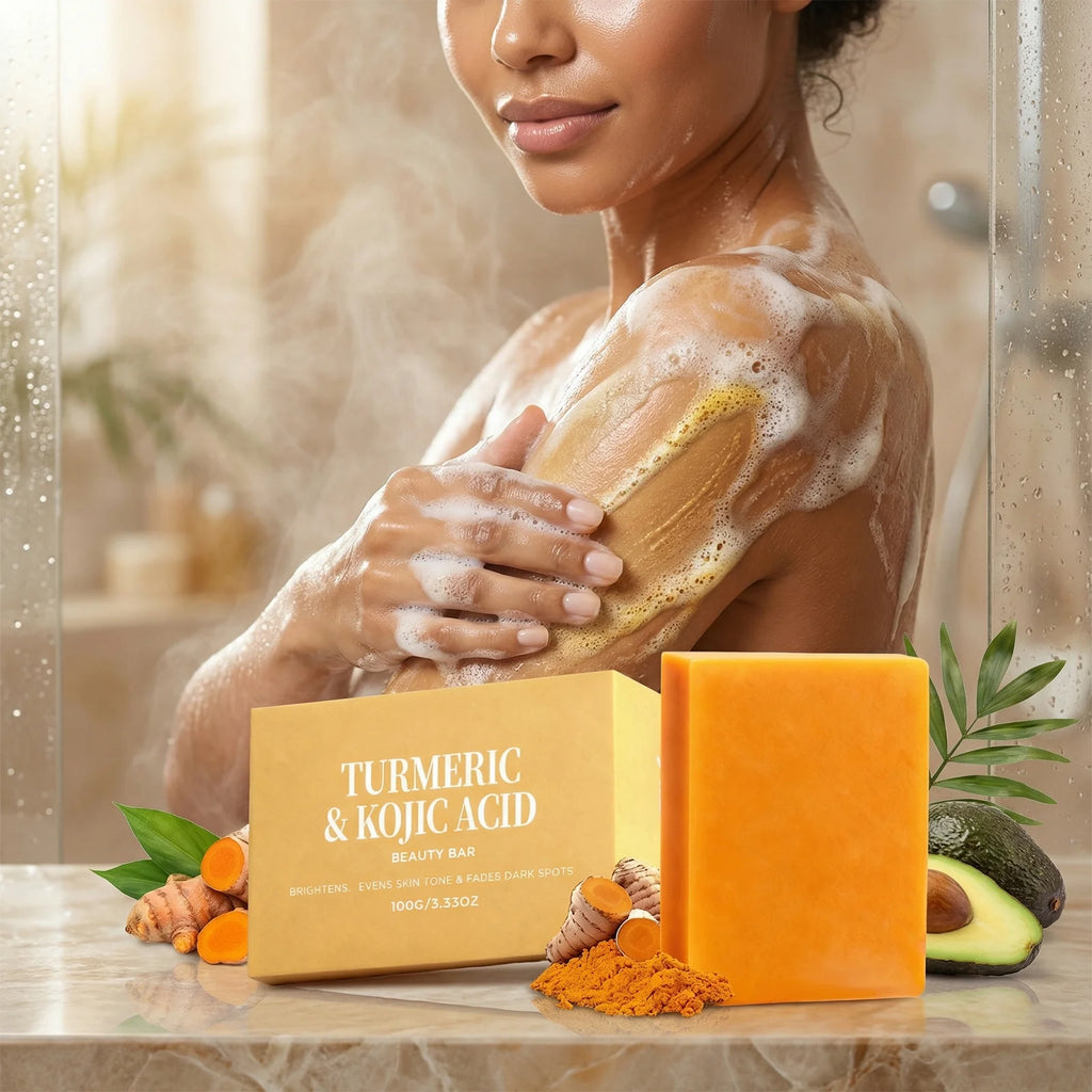 Turmeric Body Soap Nourishing Moisturizing Gentle Cleansing Bar Shea Butter Natural Glow Daily Care Bath Soap Hydrating 100g Zpaxo