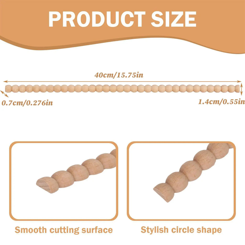 Half Round Wooden Beaded Molding Sticks Multifunctional Craft Wood