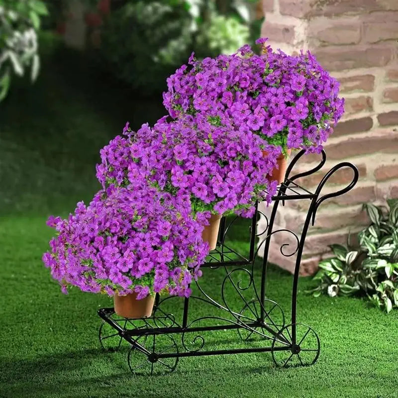Simulation Flower Artificial Flexible Iron Wire Tabletop Bookshelf