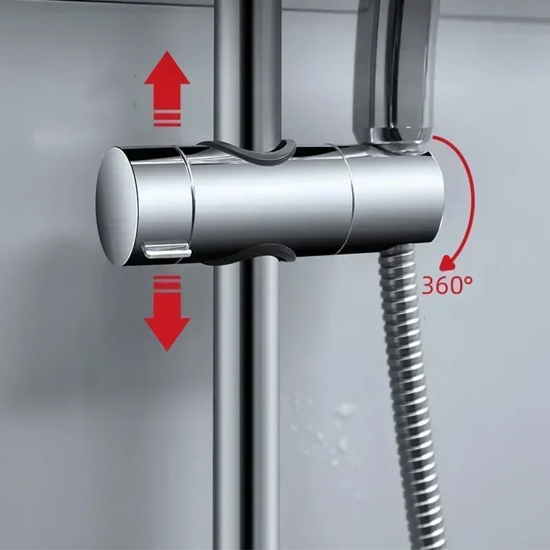Hot Universal Shower Head Holder Adjustable 18~25mm ABS Chrome Shower Rail Holder Bathroom Accessories Shower Mounting Brackets Zpaxo