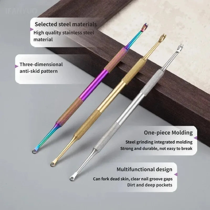 Dual-headed Stainless Steel Cuticle Tool Dead Skin Remover Nail