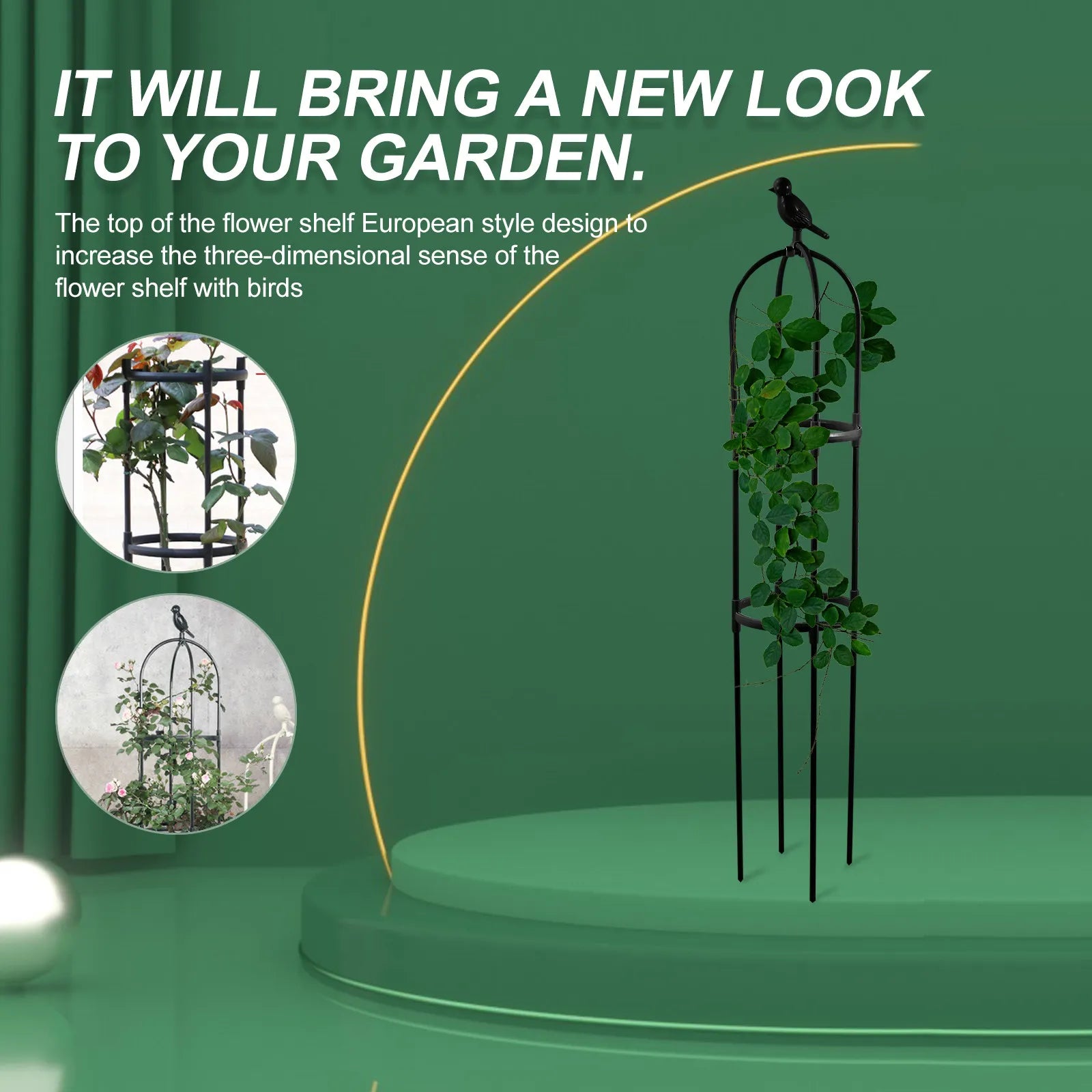 1Set Sturdy Rattan Style Plant Vine Climbing Rack Garden Trellis for Roses Beans Peas Flowers Indoor Outdoor Climbing Shelf Zpaxo