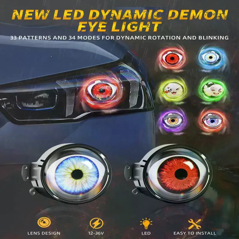 Devil Eye LED Headlight – 6 Mode Universal Car & Motorcycle