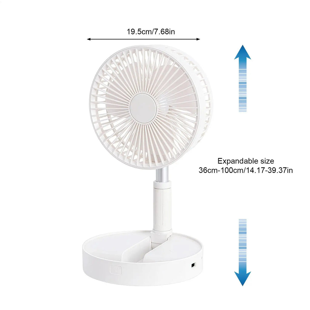 Portable Fan Room 185-Degree Tilt Oscillating Blower Silent Foldable