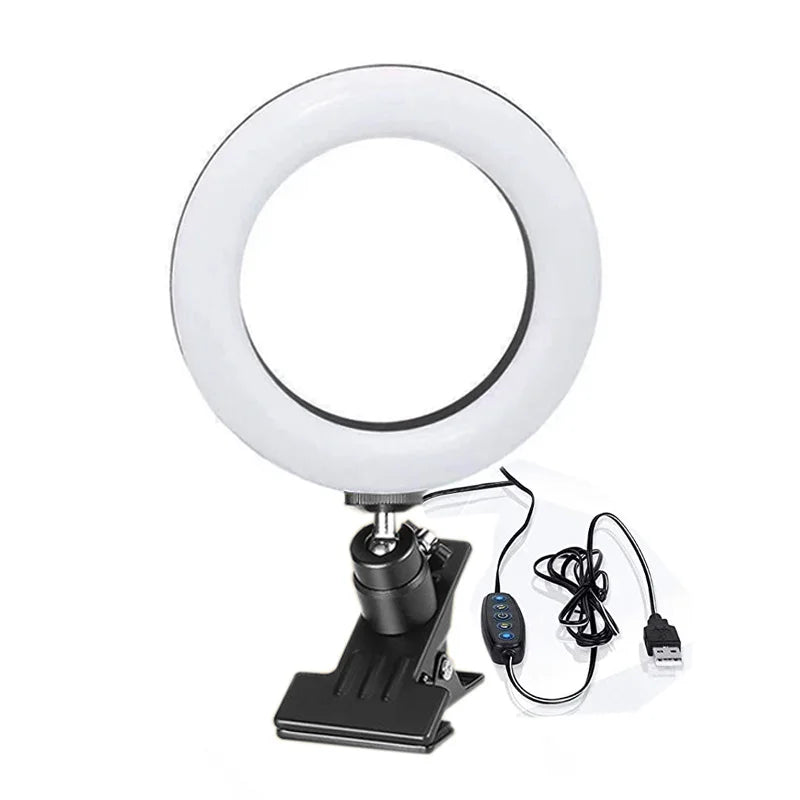 4-Inch Clip-On LED Ring Light – 5 Color Temps, USB Dimmable LED Ring Light Zpaxo fill light 3000-7000K China Mainland