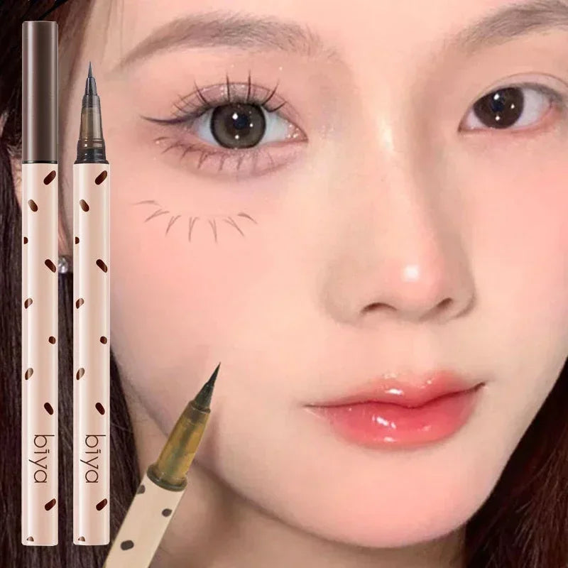 Ultra Thin Black Brown Lower Eyelashes Eyeliner Pen Long Lasting Liquid Eyeliner Pencil Waterproof Quick-Dry Eyes Liner Pencils Zpaxo