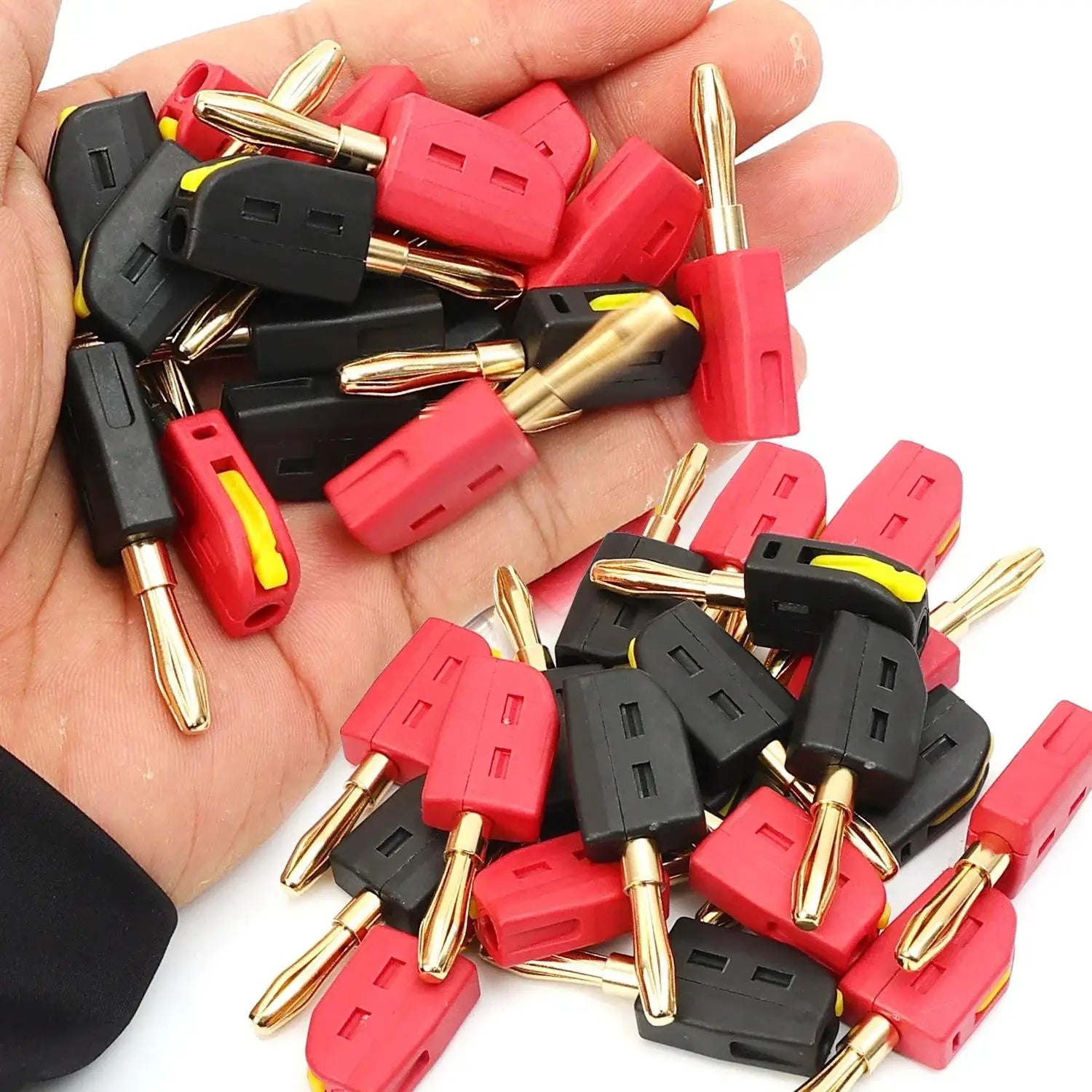 6Pcs 4mm Banana Plug High Current Self-Locking Quick Connect Gold-plated Banana Connector For 32A Electrical Test Power Testing Zpaxo