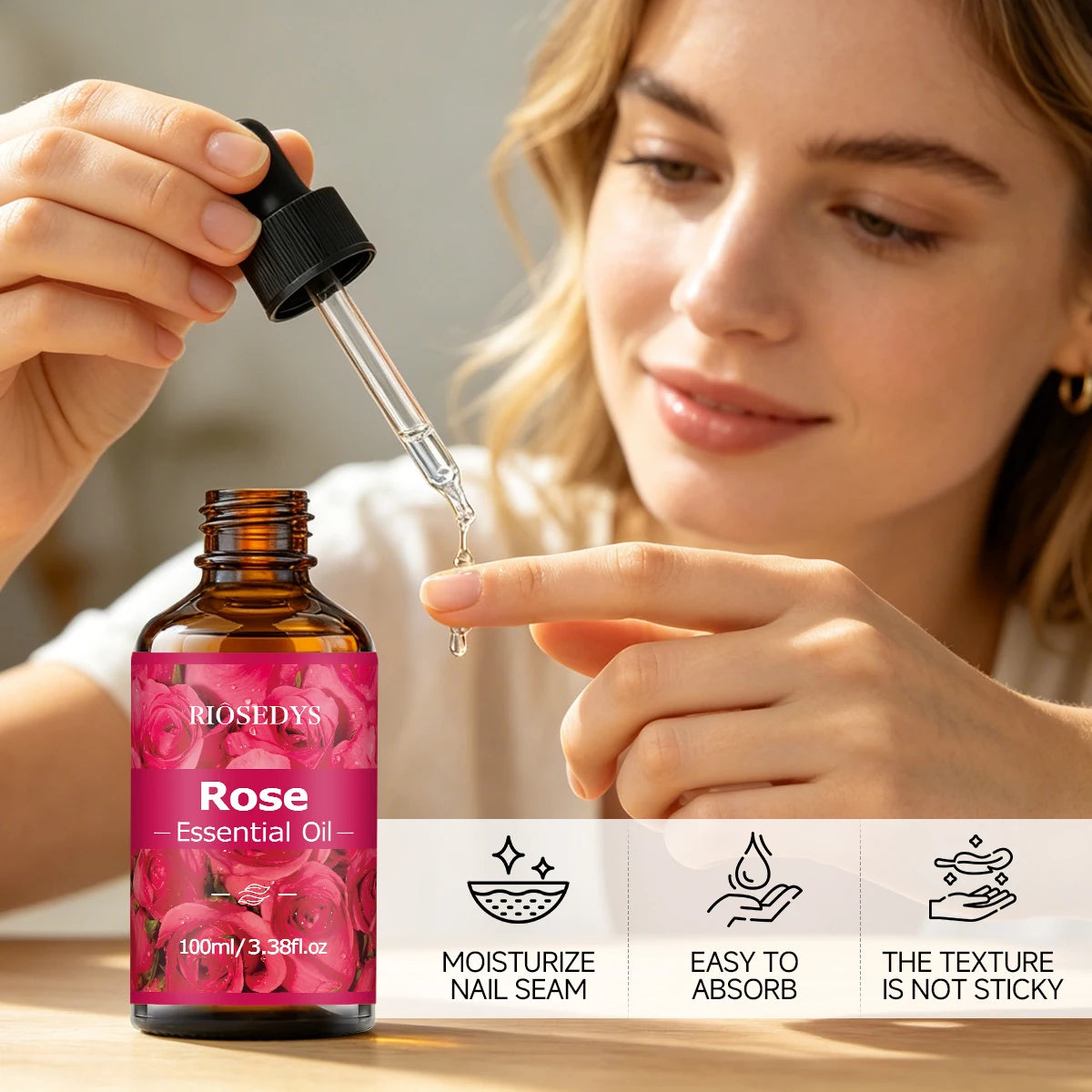 ROSE ESSENTIAL OIL Suitable Massage Skincare Deeply Nourishes Zpaxo