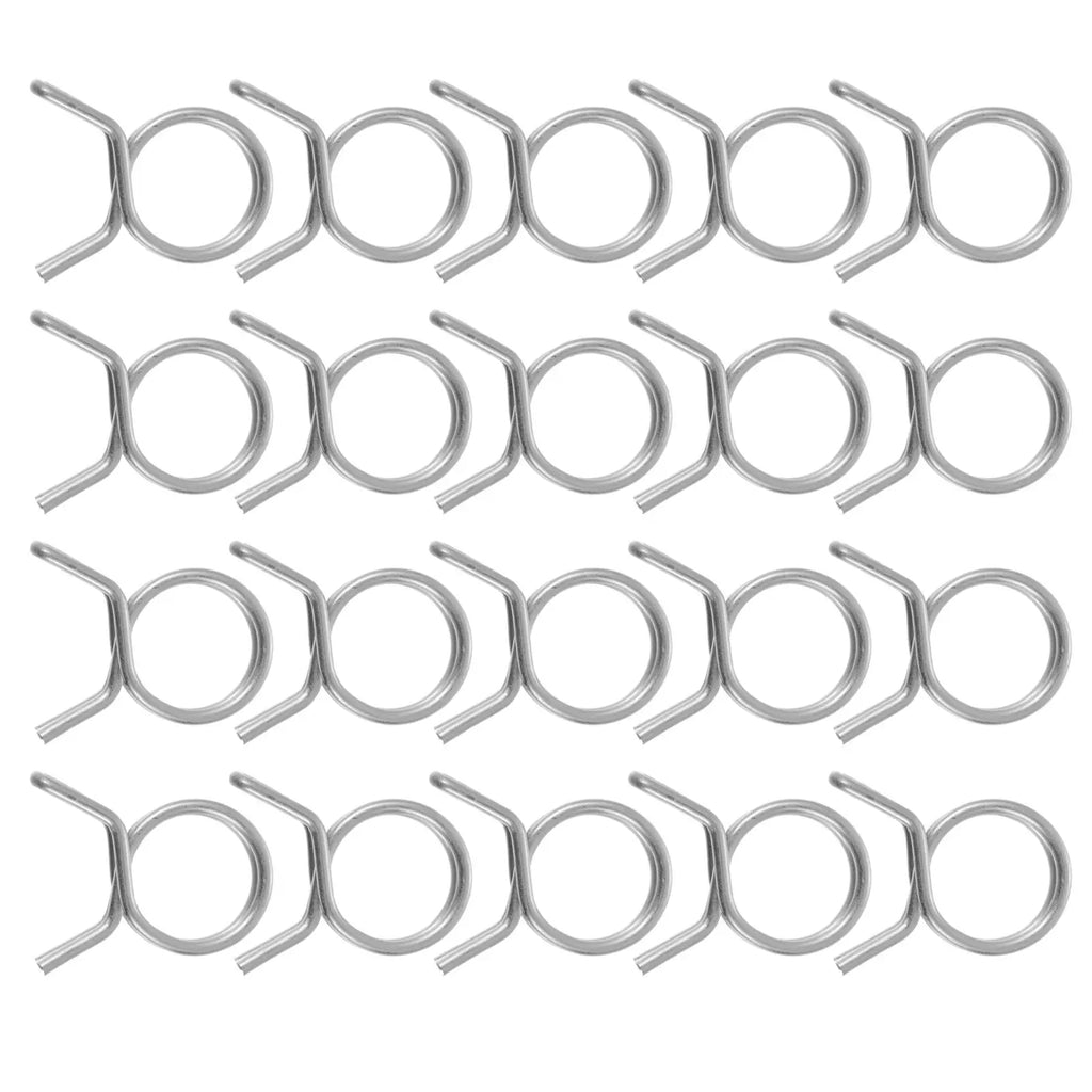 100Pcs Stainless Steel Clamp Strong Wear Resistant Hose Spring Clip for Garden Irrigation Water Pipe Air Fuel Vacuum Tube Zpaxo