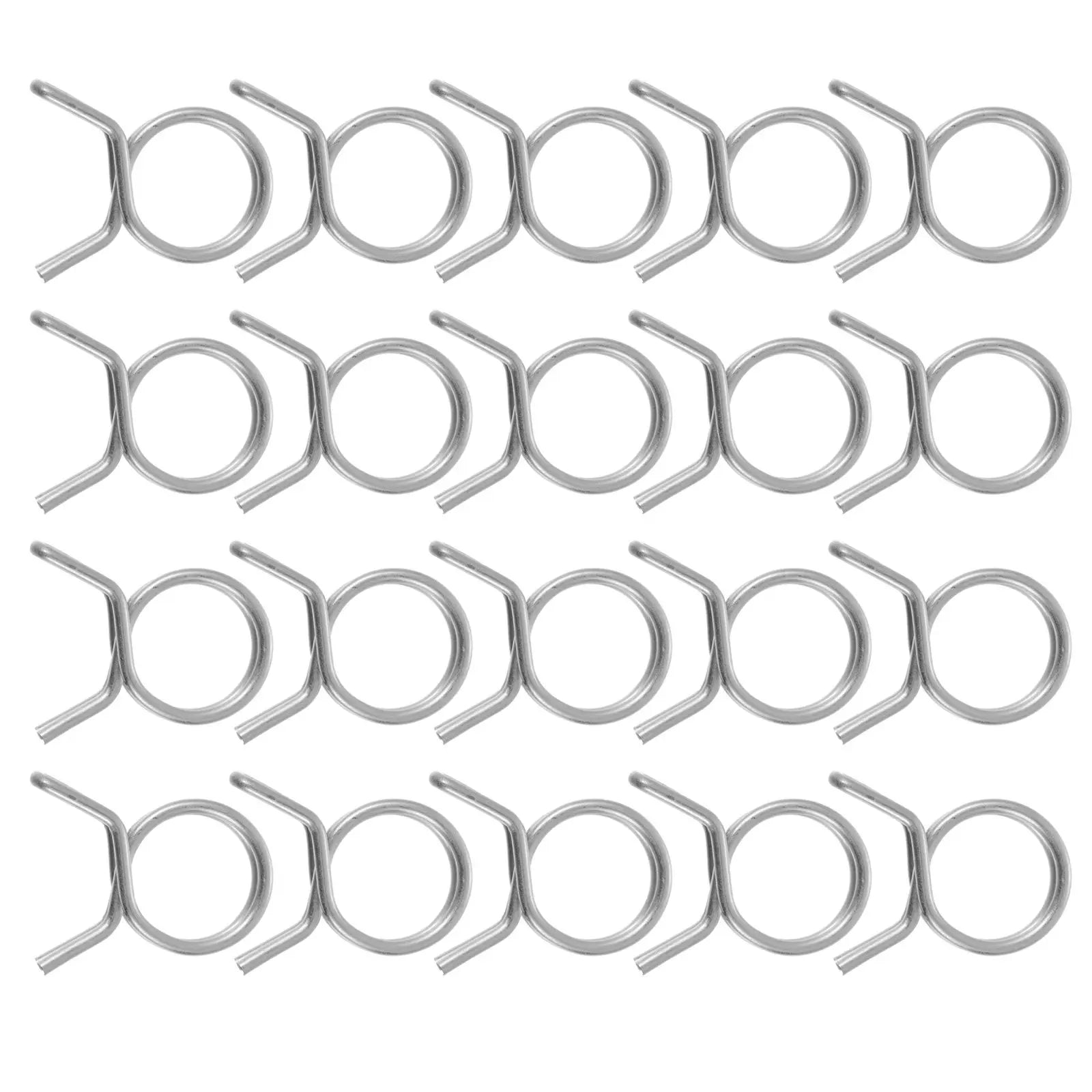100Pcs Stainless Steel Clamp Strong Wear Resistant Hose Spring Clip for Garden Irrigation Water Pipe Air Fuel Vacuum Tube Zpaxo