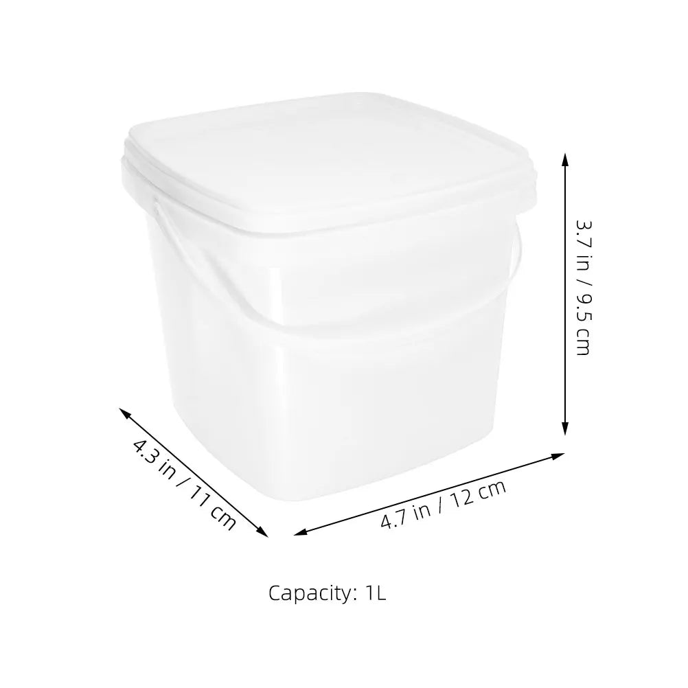 Plastic Bucket Handle Lid Reusable Water Container Portable Packaging Zpaxo 1L