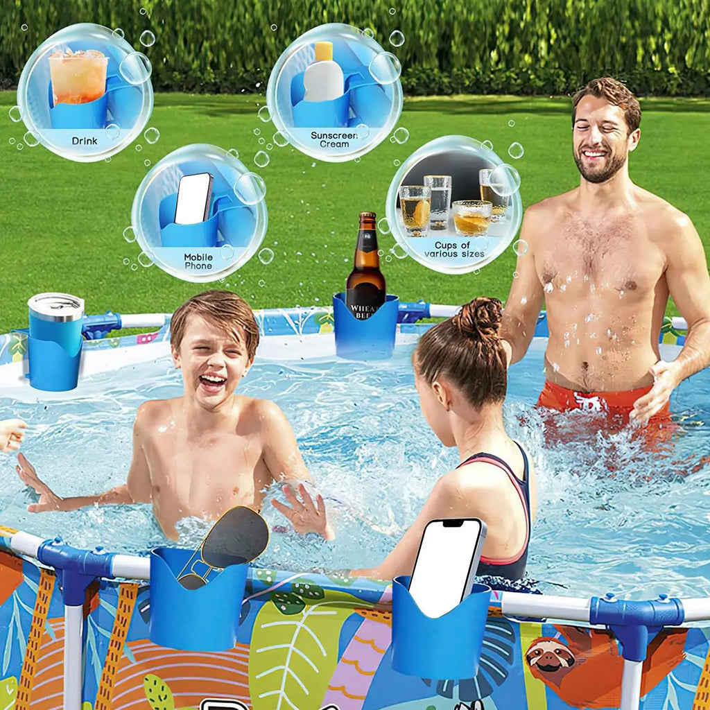 Poolside Cup Holder Backyard Pools No Punching Beer Bottle Drink
