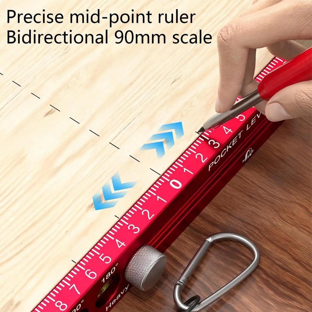 Magnetic Woodworking Ruler Aluminum Alloy Level Marking Gauge Metric