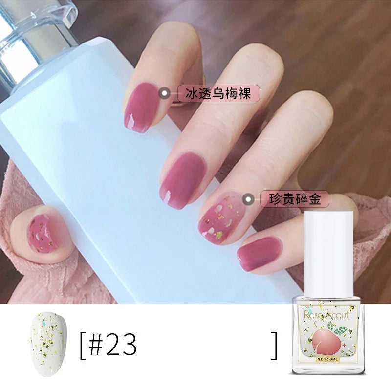 Water-based Peel-off Nail Polish No UV Lamp Needed Long-lasting Zpaxo 24
