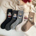 Warm Women's Socks Adorable Cartoon Bear Design Two Suitable Autumn Zpaxo A6
