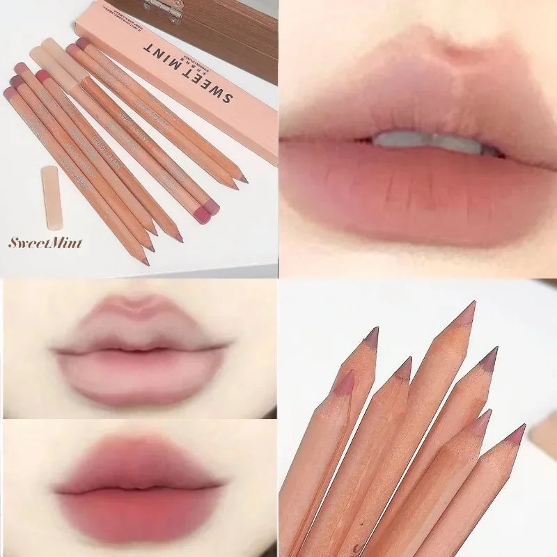 Waterproof Matte Lipliner Pencil Nude Pink Contour Tint Velvet