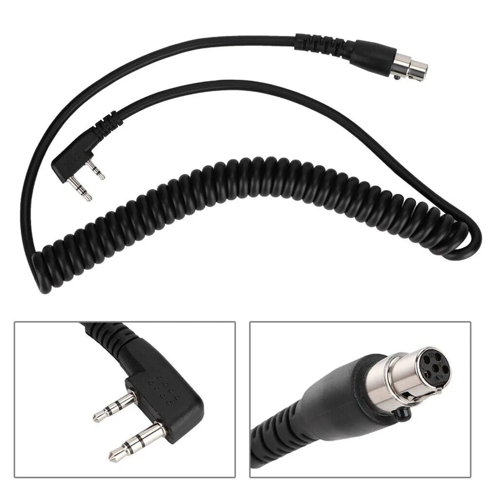 CC-MOT Coil Cord K Cable HYT Kenwood Relm Baofeng 2-Pin 5-Pin Two-way