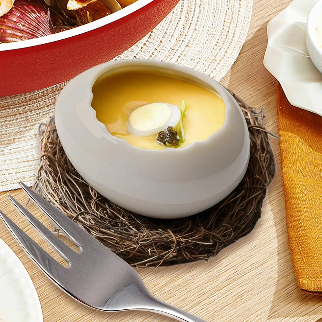 Salad Bowl Rustic Serving Container Table Decor Steamed Egg Snack