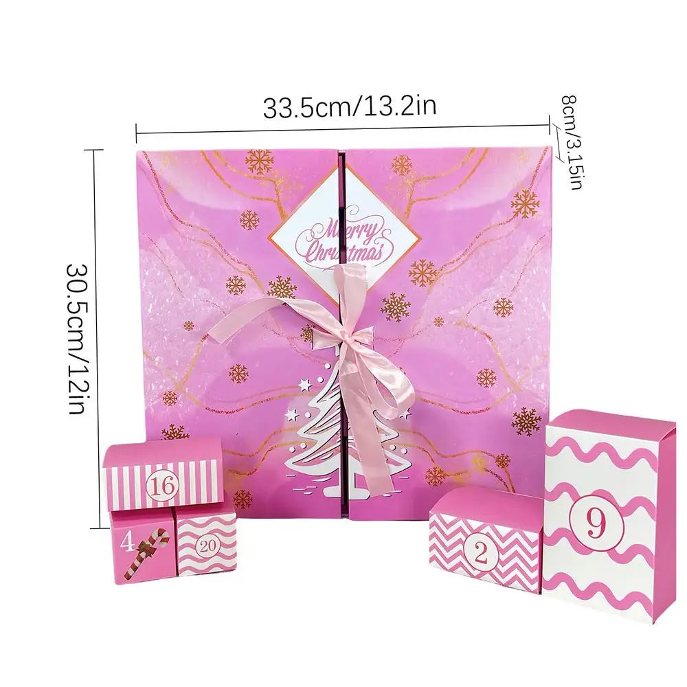 Reusable Calendar Advent 24-Grid Christmas Countdown Refillable