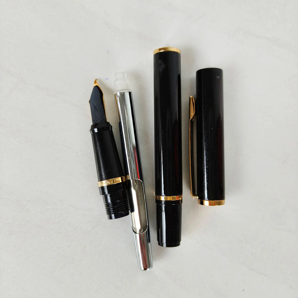 1990s Rare Stock Hero 59 Fountain Pen, Writing Office Collectible Stationery Clearance Sale Iridium Gold Pen with Bent Nib.0.7mm Zpaxo