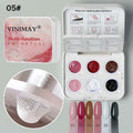 6 Colors Cushion Gradient Painting Gel Pink Ombre Nail Pat Patting Gel UV/LED Blush Blooming Aura Manicure Gel Nail Polish Tools Zpaxo 05