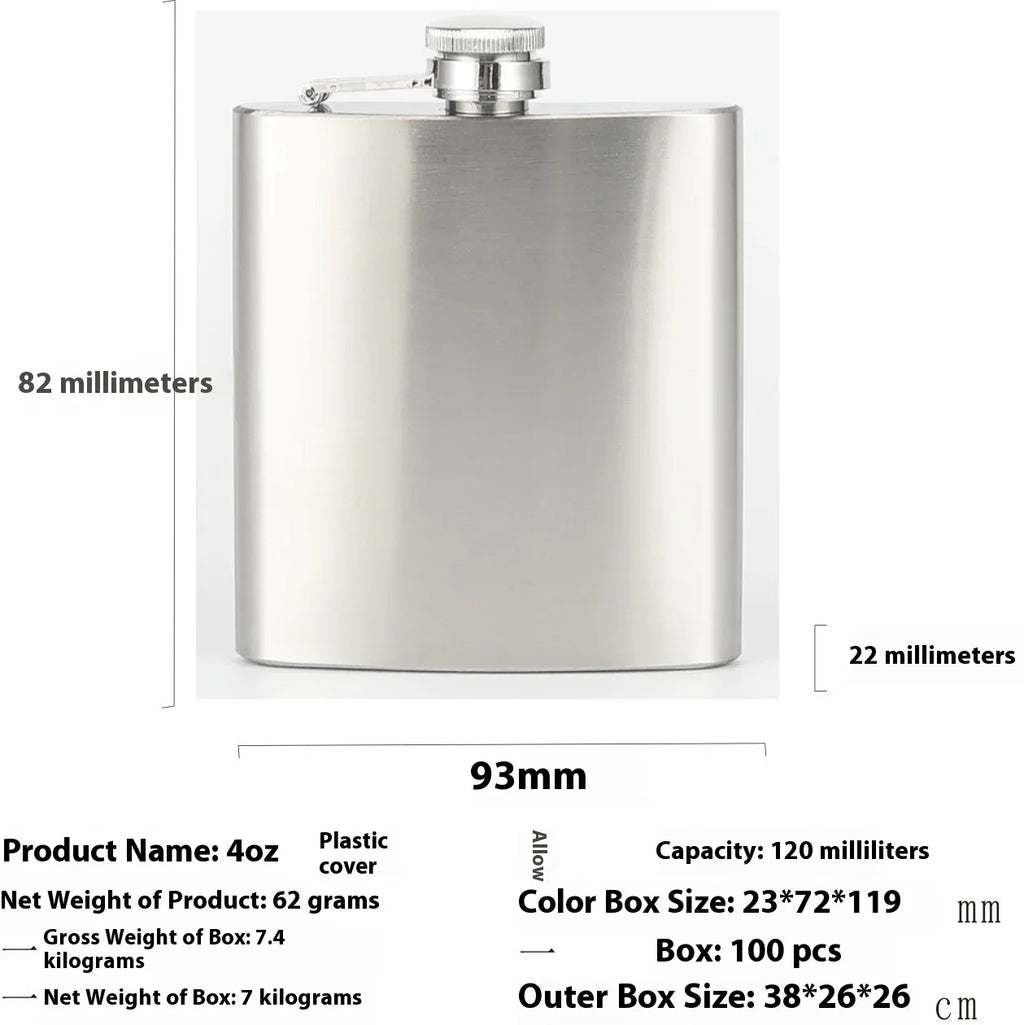 Hot Sale 4-12oz Stainless Steel Hip Flask with Funnel Pocket Hip Flask Alcohol Whiskey Hip Flask Screw Cap Zpaxo 4 oz