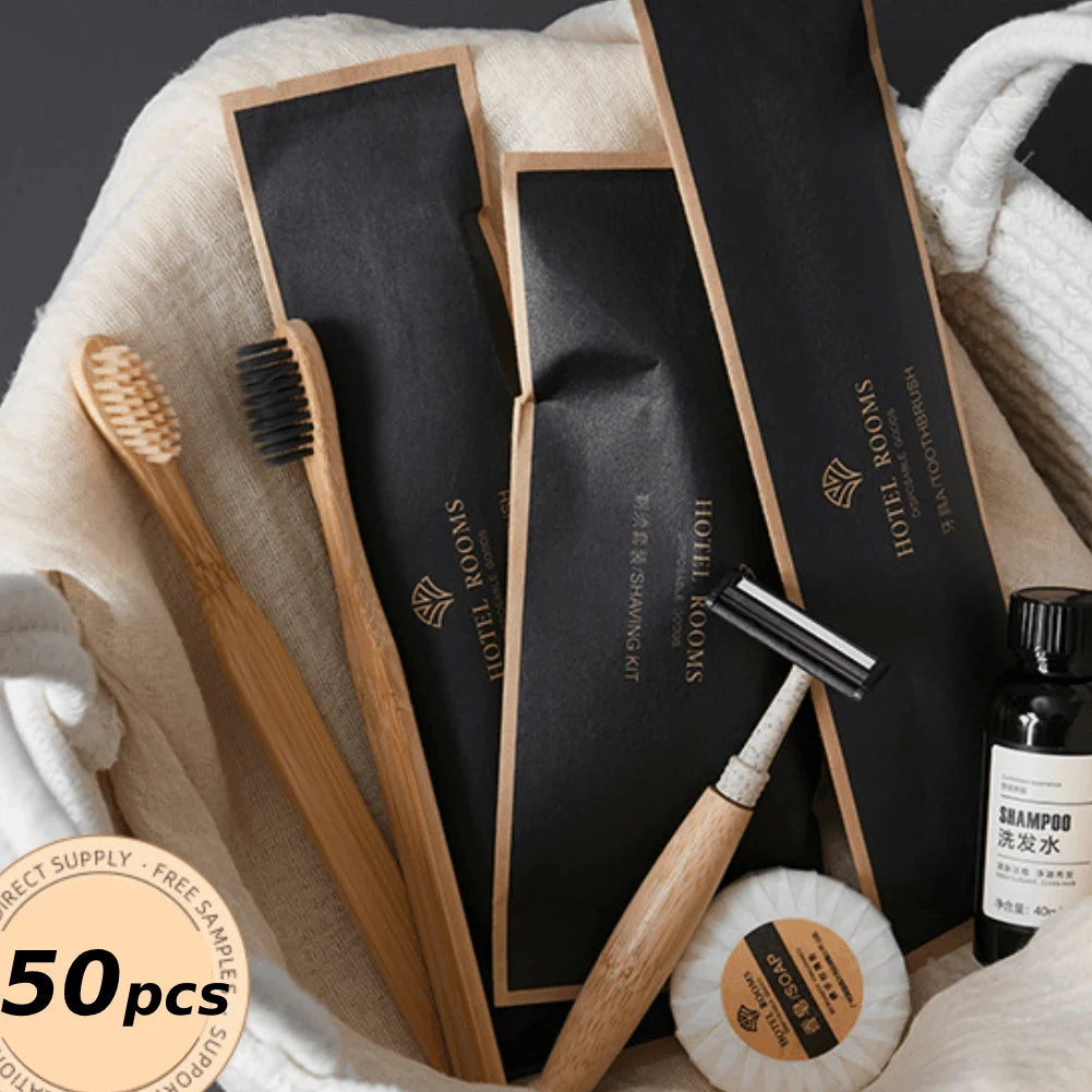 Natural Bamboo Toothbrush – Soft Charcoal Bristles | 1 or 50 Pack Bamboo Toothbrush Set Zpaxo