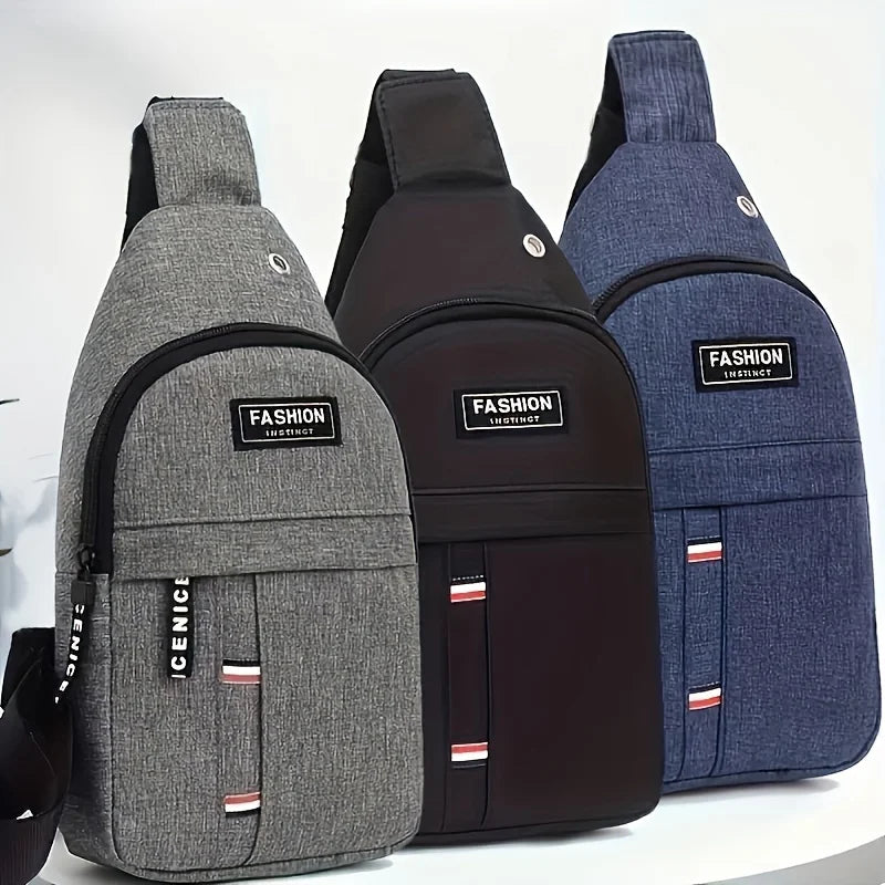 Men's Chest Bag Shoulder Crossbody Sling Casual Nylon Front Trendy