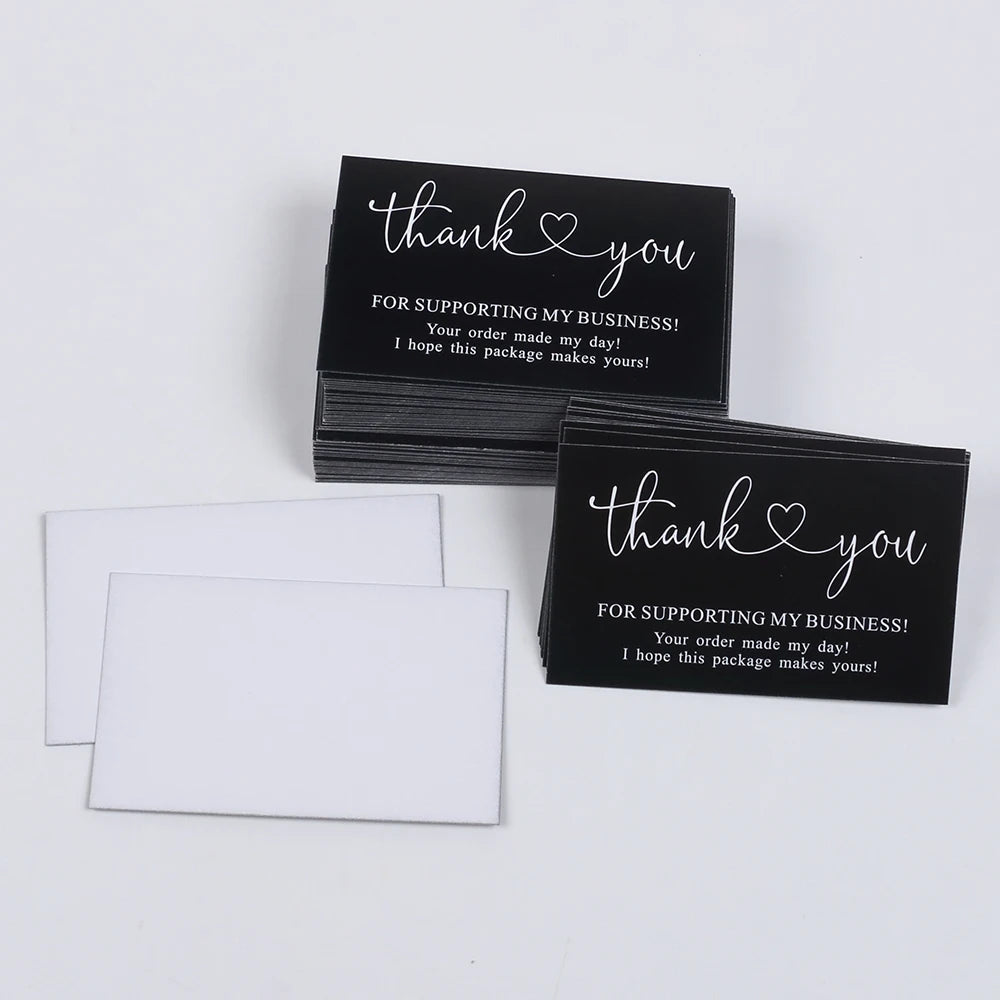 30/50Pcs Thank You Cards Thank You for Supporting My Business Cards Commercial Decoration Label Appreciate Cards Gift Packaging Zpaxo