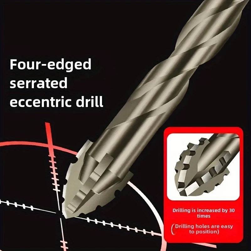 Carbide Drill Bit Four-blade Serrated Eccentric Sawtooth Design