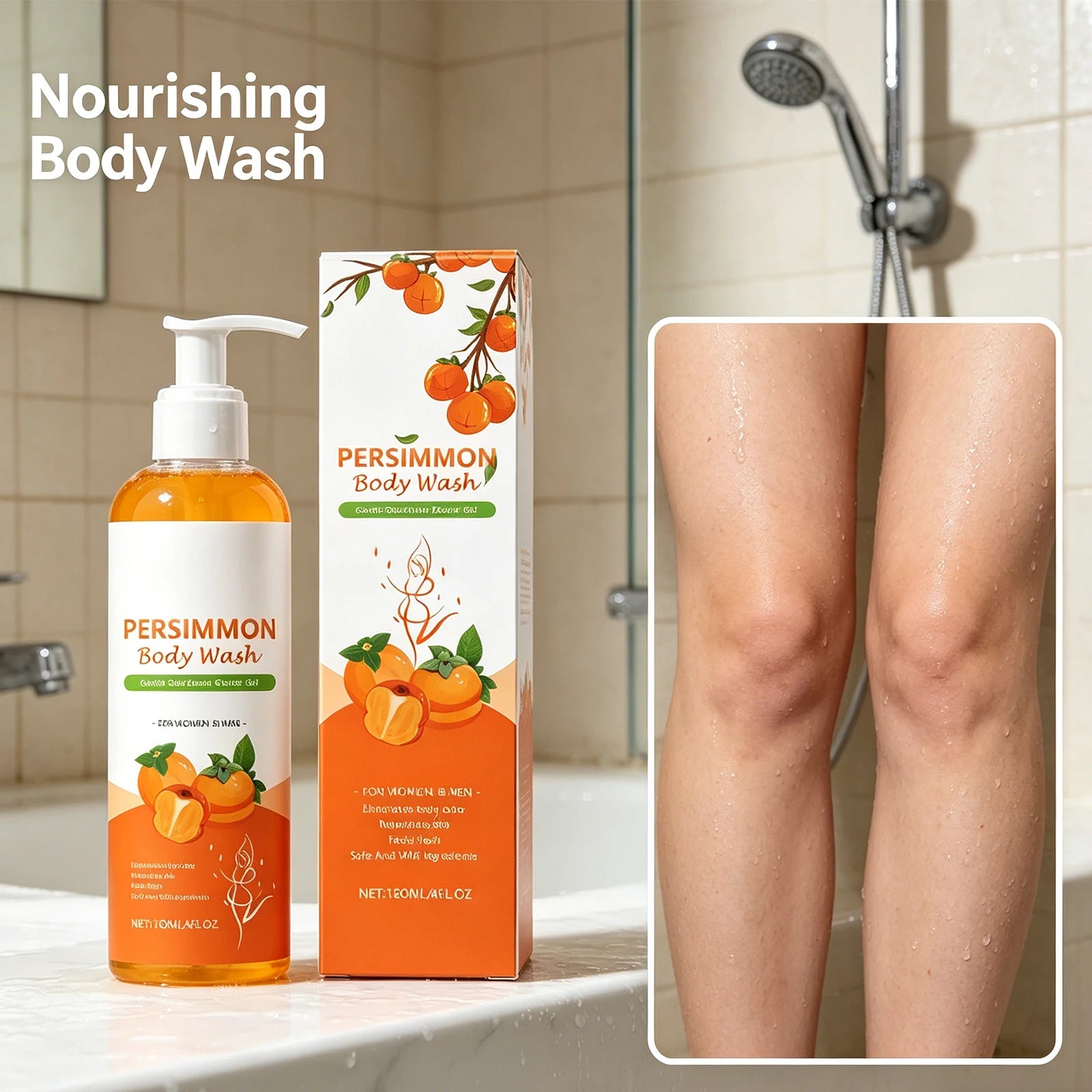 120ml Orange Fragrance Nourishing Body Wash Deep Cleansing Moisturizing Shower Gel Refreshing Long Lasting Aroma Daily Body Care Zpaxo