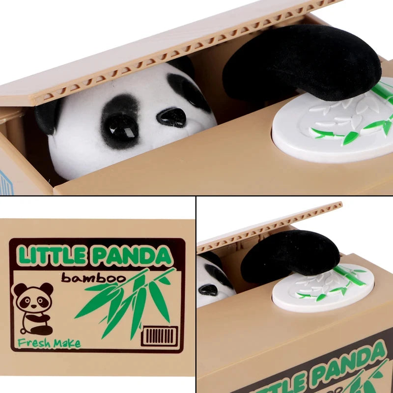 Electronic Piggy Banks Automatic Panda Cat Home Decor Cute Gifts Kids