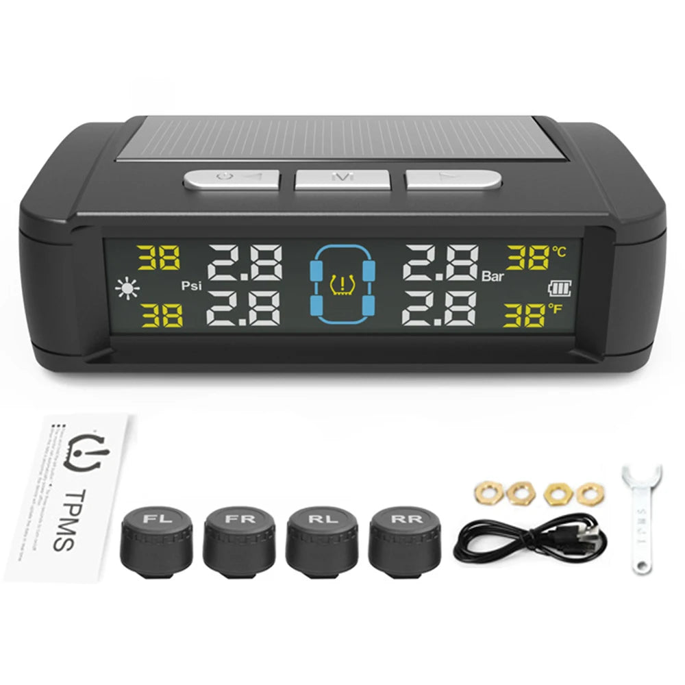 Tire Pressure Monitoring System Auto Security Alarm Systems Solar USB