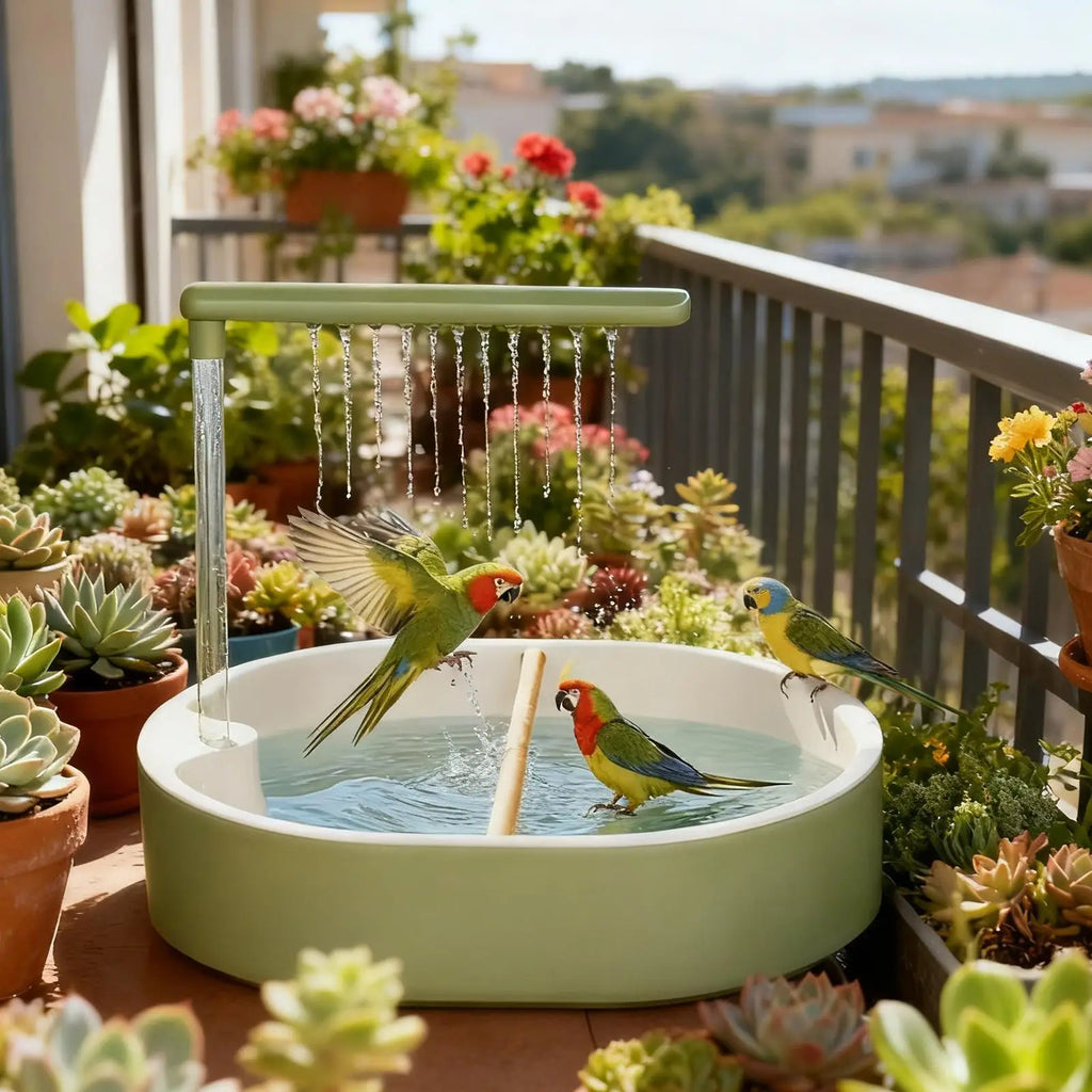 Bird Bath Quiet USB Pump Anti-Splash Indoor Bird Shower for Cage for Finch Lovebird Conure Canary Cockatiel Parakeet Cockatoo Zpaxo