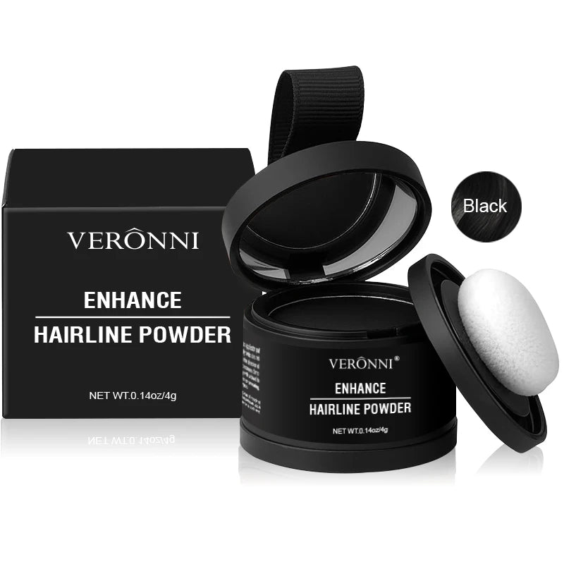 Fluffy Hairline Powder Concealer Temporary Hair Fibers black Hair Root Cover Up Gray Coverage Hairline Shadow Powder Instantly Zpaxo 03-Black