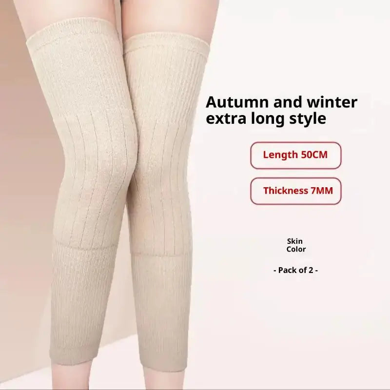 High-grade Wool Cashmere Knee Pads Leg Warmers Pair Grey Black Zpaxo A3