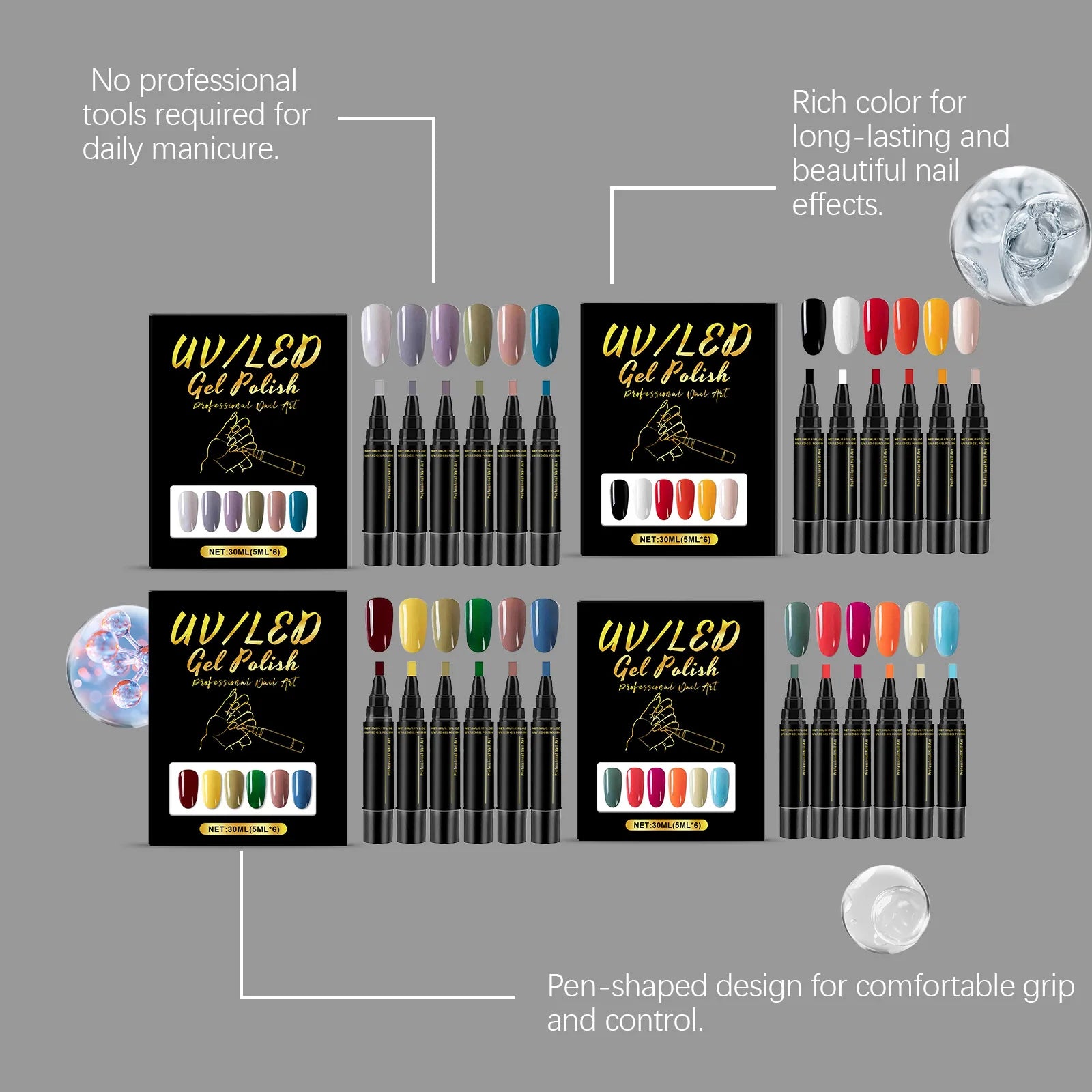 6-Color Nail Art Pens Set – Quick Dry, Waterproof & High Pigment Nail Art Pen Set Zpaxo