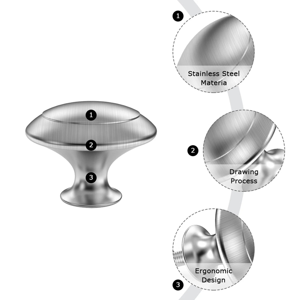 3/10/20/30/40Pcs Cabinet Knobs Sturdy Drawer Handles Cupboard Pull Handles Zinc Alloy Stainless Steel Kithcen Hardware Accessory Zpaxo