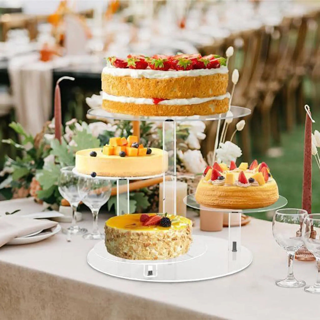 Cupcake Stand Acrylic 4-Tier Round Serving Cup Cake Stand Dessert Display for Cookie Snack Food Pastry Candy Wedding Birthday Zpaxo