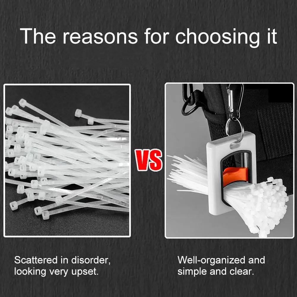 1/2PCS Portable Cable Tie Organizer with Hanging Buckle, Fluorescent for Neatly Storing & Dispensing Wire Ties Anti-Loss Design Zpaxo