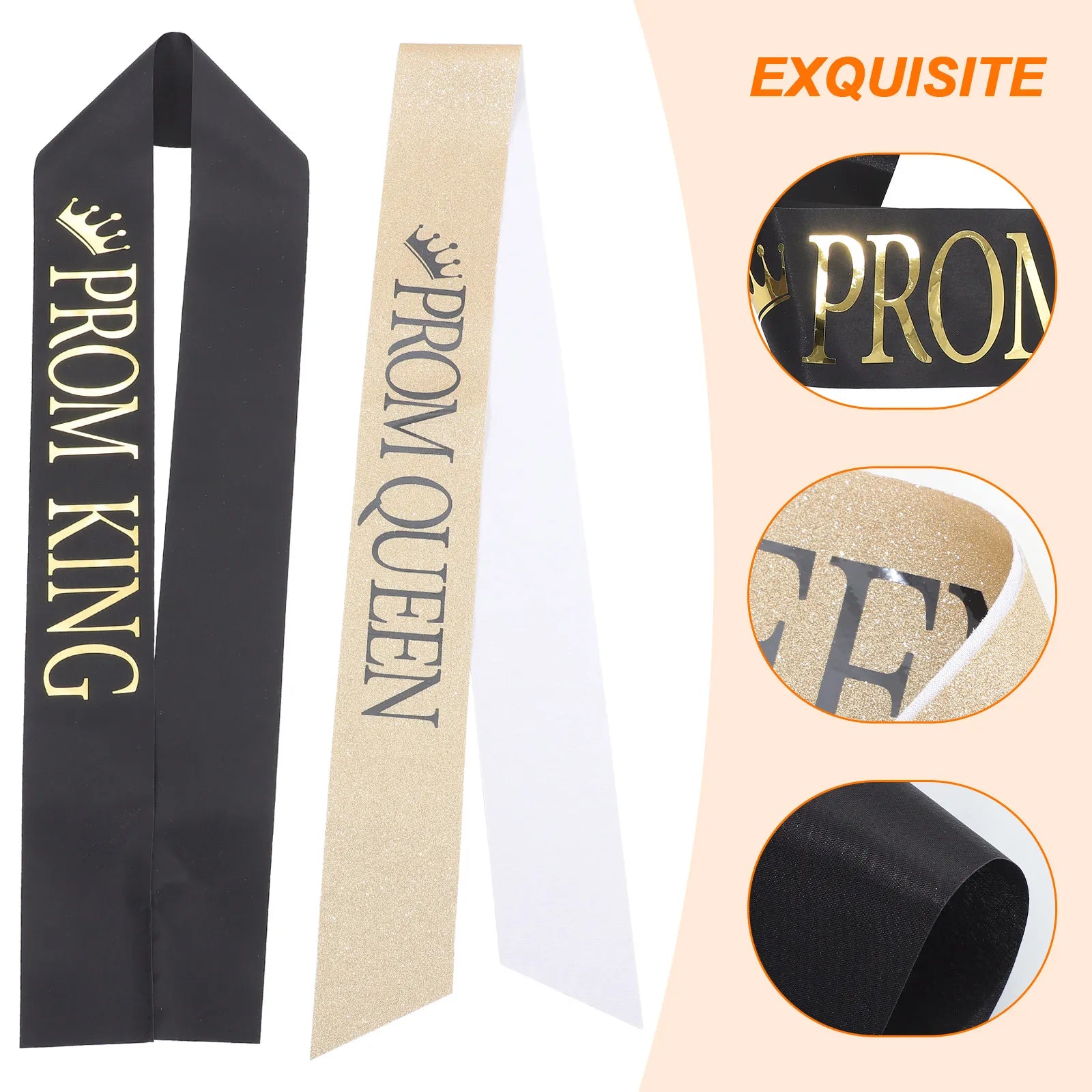 Elegant Prom King Queen Sashes Graduation Ceremony Sash Comfortable