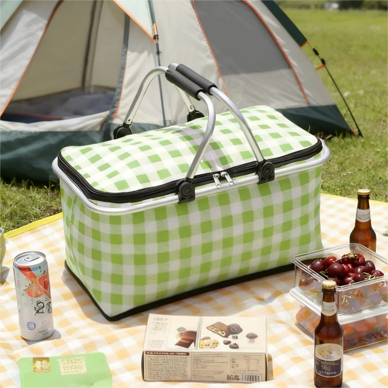 Insulated Picnic Basket Foldable Camping Lunch Box Bag Portable Zpaxo