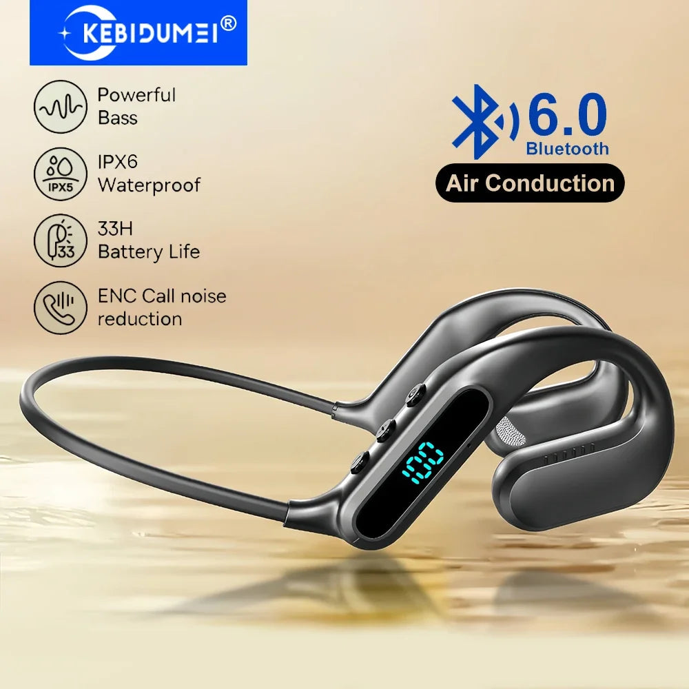 KEBIDUMEI Air Conduction Headphones Bluetooth 6 0 Wireless Earphones