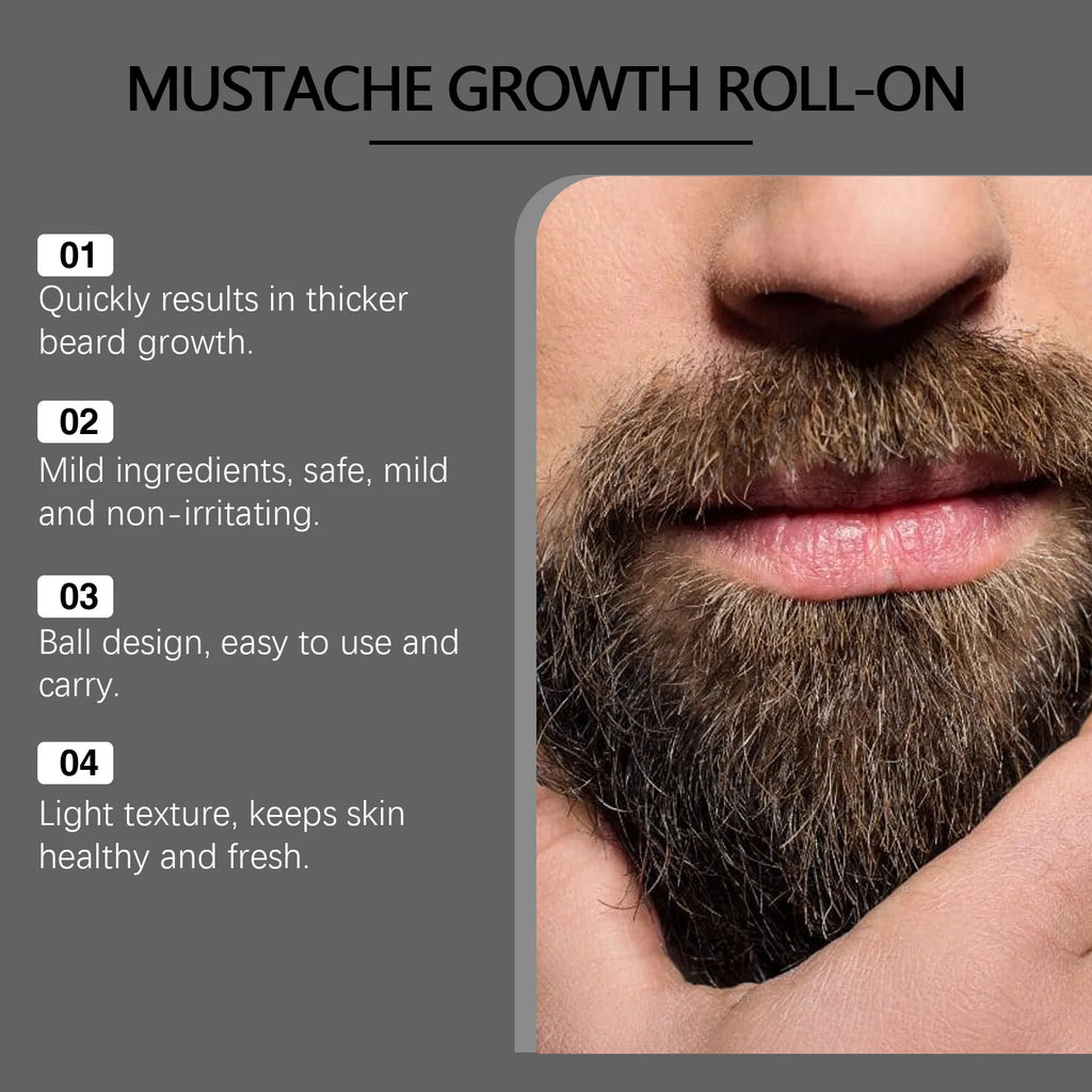 Beard Care Roll-on Reduces Shedding Deeply Nourishes Thick Beard Massage Treatment Improves Smooth Styling Soft Beard Treatment Zpaxo