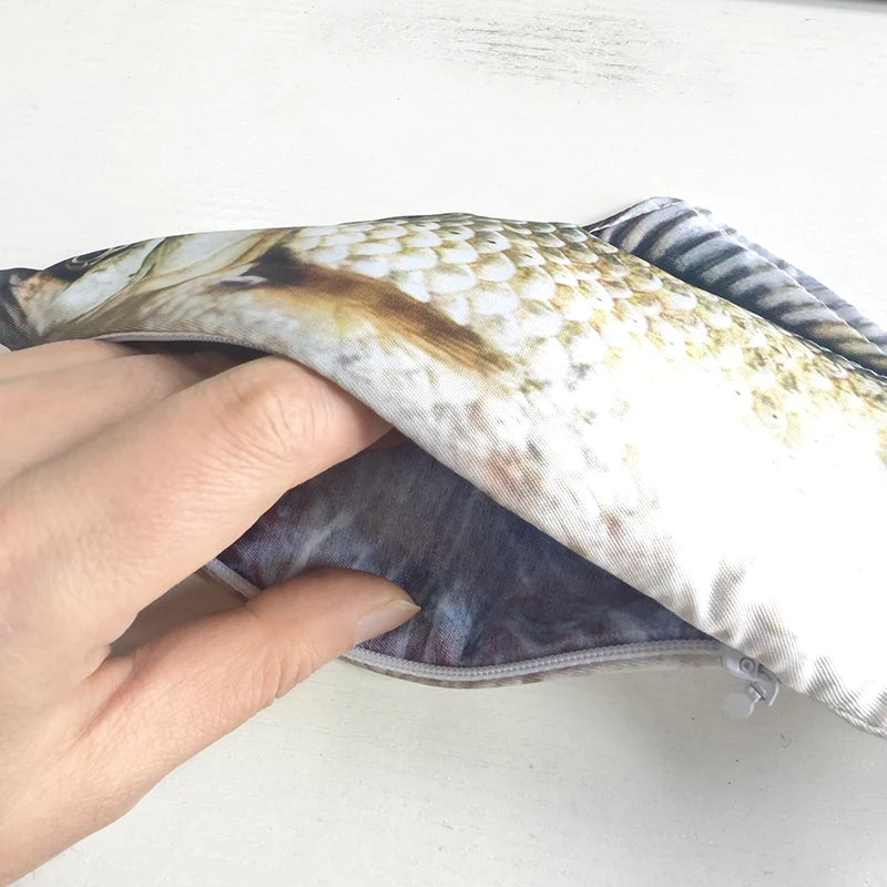 Realistic Crucian Carp Pencil Case Funny Fish-shaped Pen Holder Zpaxo onesize